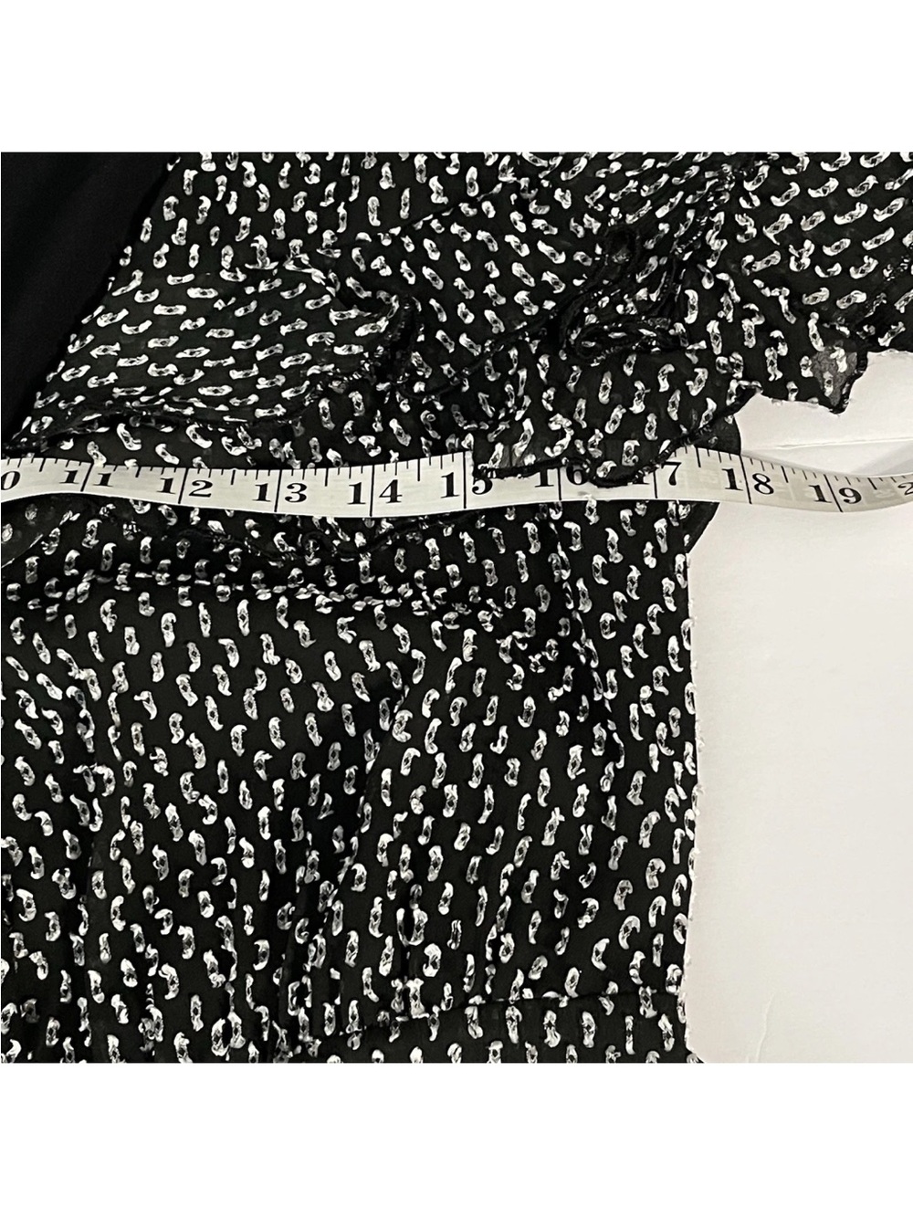 Ali & Jay Pointelle Wrap Ruffle Dress Black/White Romantic Boho - Picture 11 of 12